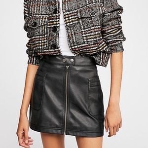 Free People High Wasted Vegan A Line Skirt